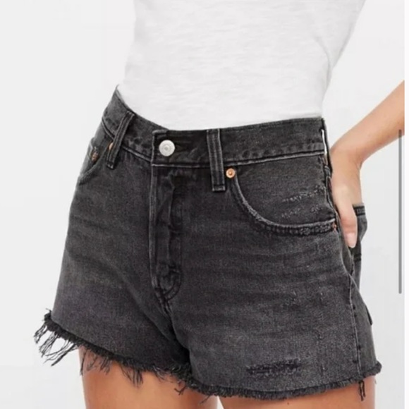 Levi’s 501 High Waisted Ripped/ Distressed Shorts - Picture 1 of 11